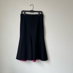 Black Pencil Floaty Bottom Midi Skirt